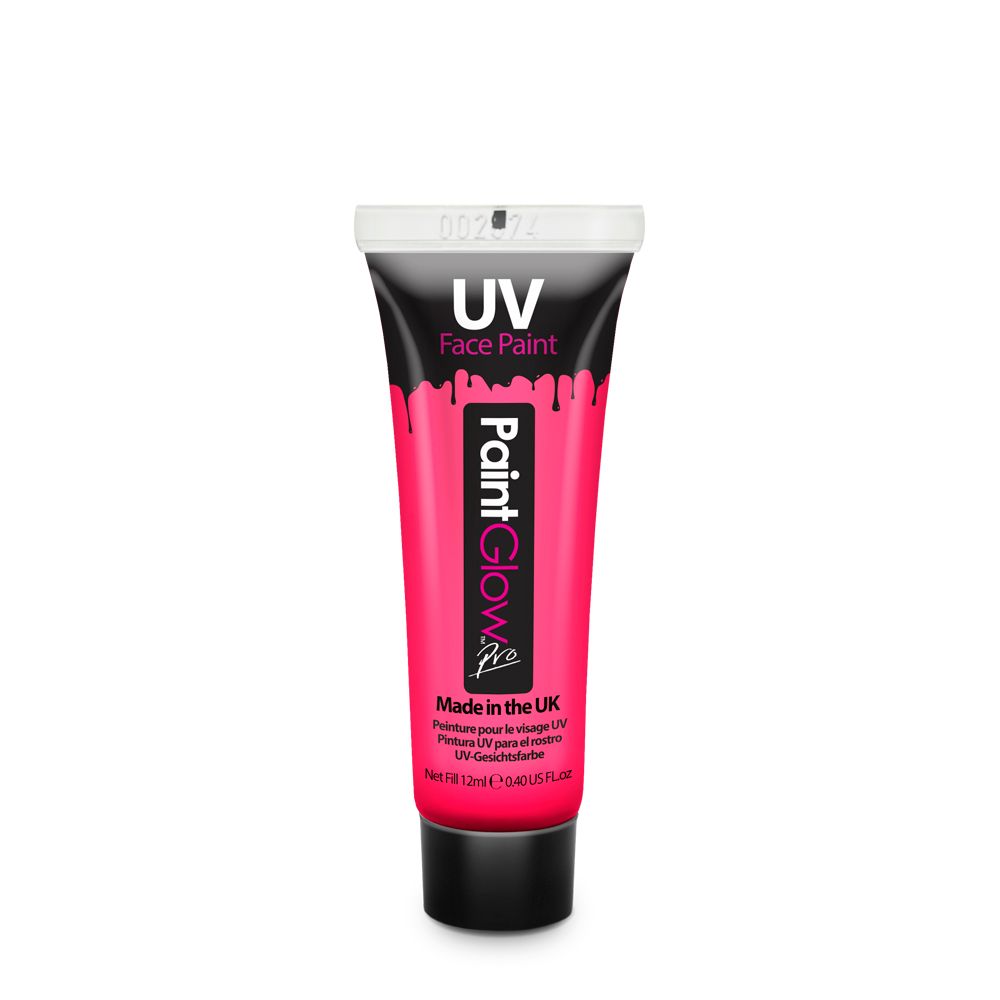 ნეონის საღებავი სახის მოსახატი UV Face & Body Paint (PRO), UV Pink, 12ml