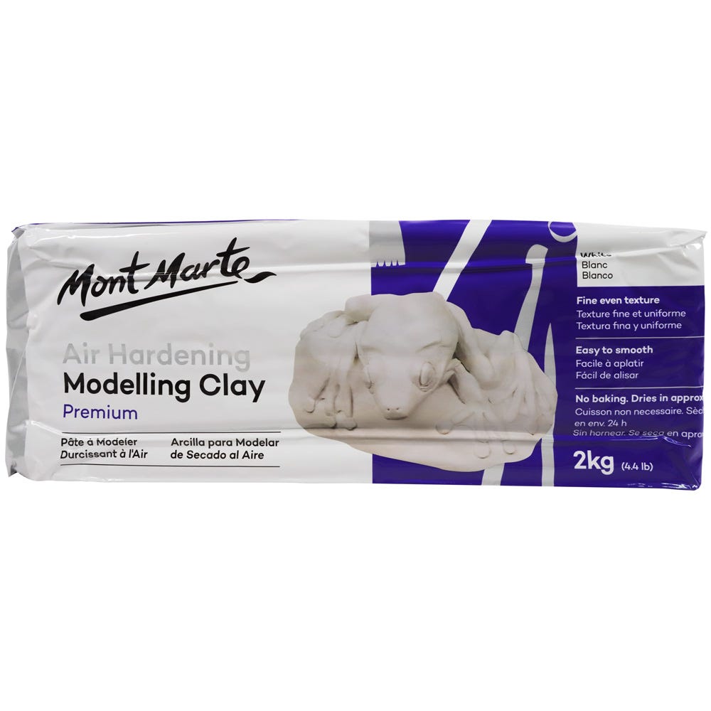 Air Hardening Modelling Clay Premium - White 2kg (4.4lb) - LUMINO