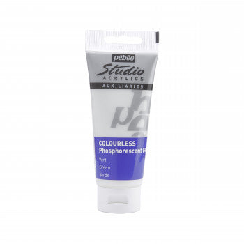 ფოსფორის საღებავი უფერული (აკრილი) STUDIO ACRYLICS 100 ML PHOSPHORESCENT GEL COLOURLESS GREEN - Pebeo