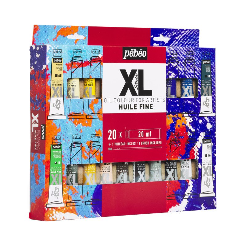 ზეთის საღებავების ნაკრები 20×20 მლ + ფუნჯი XL FINE OIL SET 20 ASSORTED 20 ML TUBES WITH BRUSH