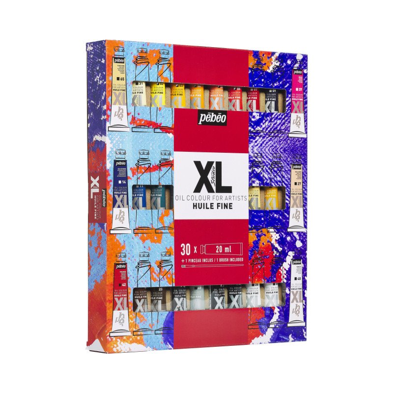 ზეთის საღებავების ნაკრები 30×20 მლ + ფუნჯი XL FINE OIL SET 30 ASSORTED 20 ML TUBES WITH BRUSH