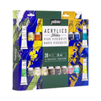 აკრილის საღებავების ნაკრები 20×20 მლ + ფუნჯი STUDIO ACRYLICS SET 20 ASSORTED 20 ML TUBES WITH BRUSH