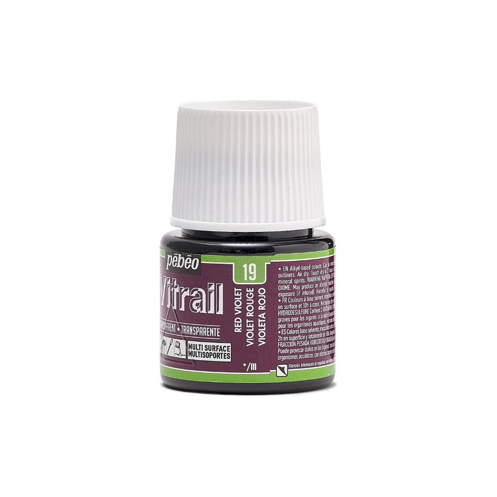 ვიტრაჟის საღებავი 45მლ - Pebeo Vitrail Red violet (გამჭვირვალე მინის საღებავი)
