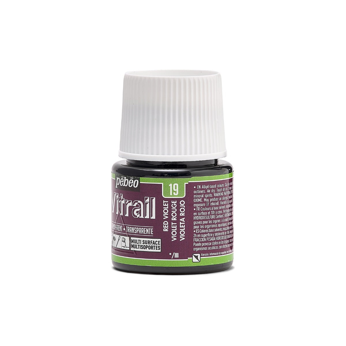 ვიტრაჟის საღებავი 45მლ - Pebeo Vitrail Red violet (გამჭვირვალე მინის საღებავი)