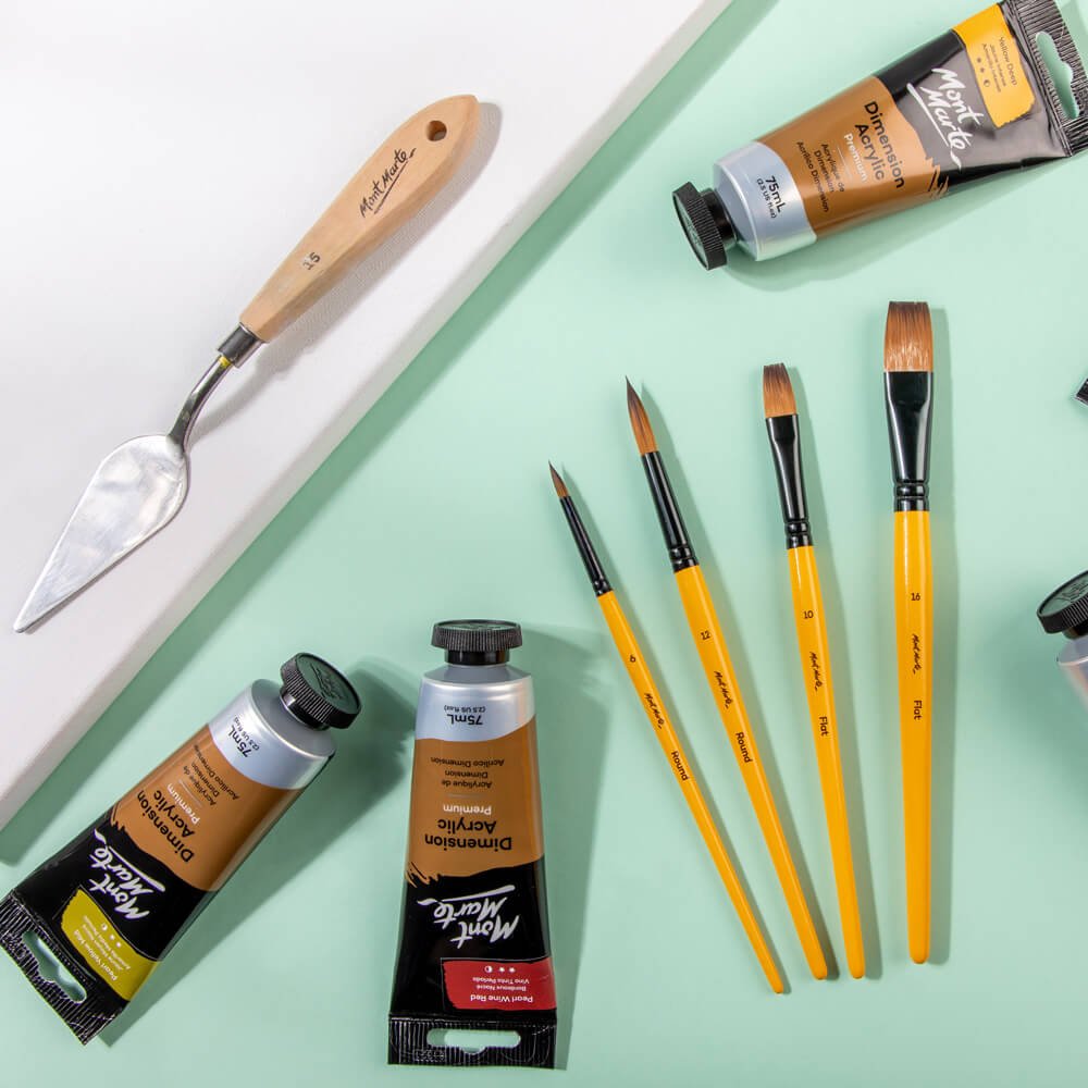 ფუნჯების ნაკრები (სინთეთიკური) აკრილის MM Gallery Series Brush Set Acrylic 4pc - ARTISTA