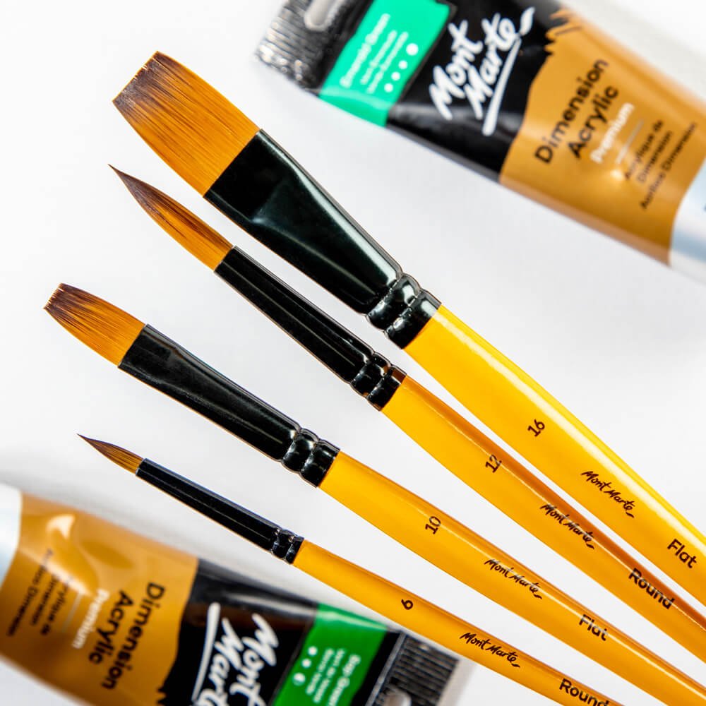 ფუნჯების ნაკრები (სინთეთიკური) აკრილის MM Gallery Series Brush Set Acrylic 4pc - ARTISTA