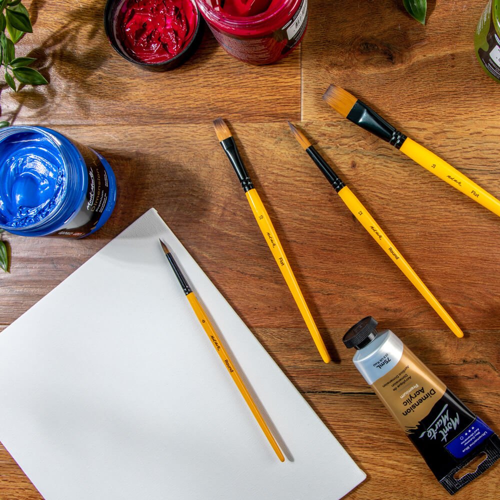 ფუნჯების ნაკრები (სინთეთიკური) აკრილის MM Gallery Series Brush Set Acrylic 4pc - ARTISTA