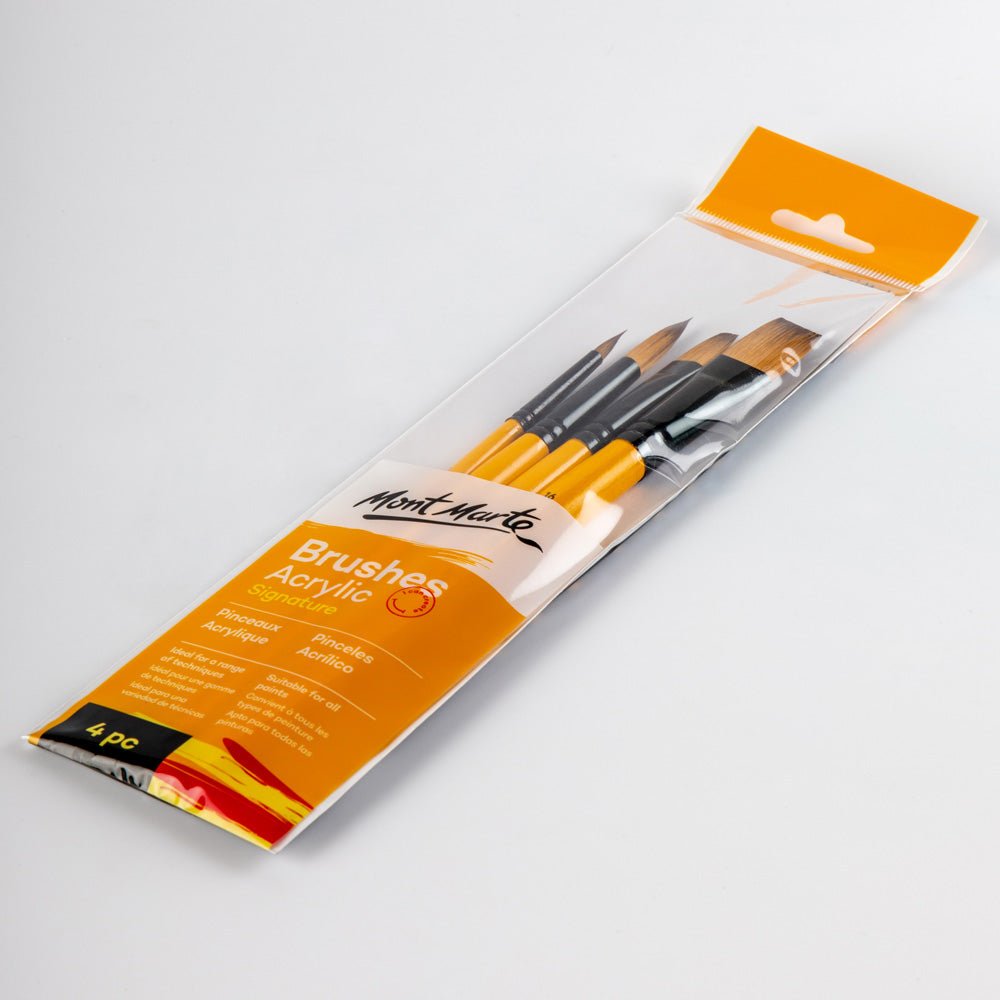 ფუნჯების ნაკრები (სინთეთიკური) აკრილის MM Gallery Series Brush Set Acrylic 4pc - ARTISTA
