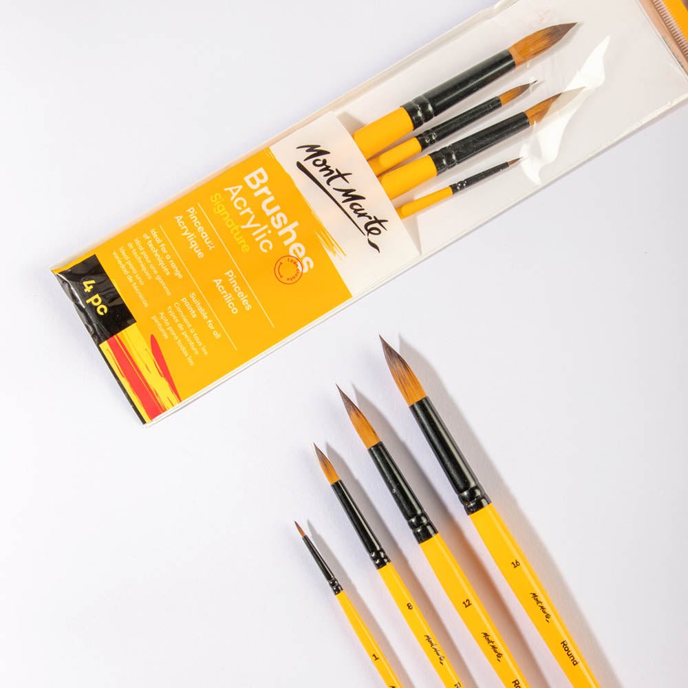 ფუნჯების ნაკრები (სინთეთიკური) Gallery Series Brush Set Acrylic 4pc - ARTISTA