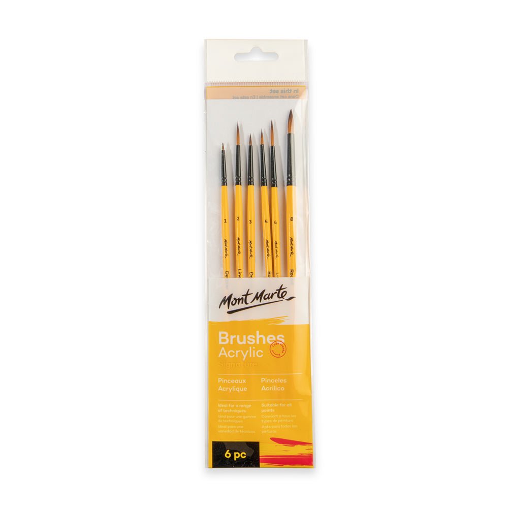 ფუნჯების ნაკრები (სინთეთიკური) Gallery Series Brush Set Acrylic 6pc BMHS0008 - ARTISTA