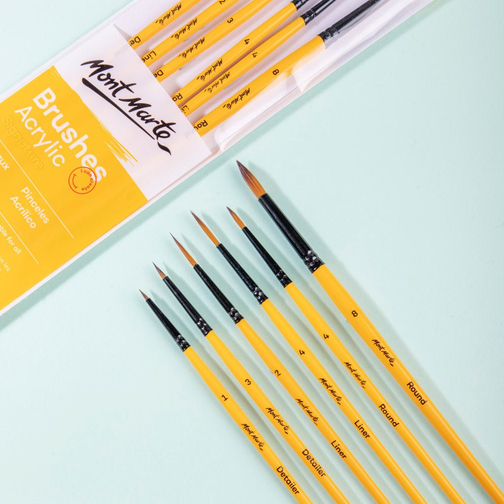 ფუნჯების ნაკრები (სინთეთიკური) Gallery Series Brush Set Acrylic 6pc BMHS0008 - ARTISTA