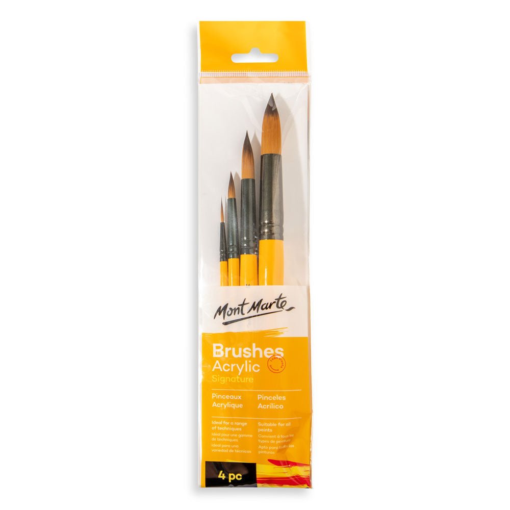 ფუნჯების ნაკრები (სინთეთიკური) MM Gallery Series Brush Set Acrylic 4pc - ARTISTA
