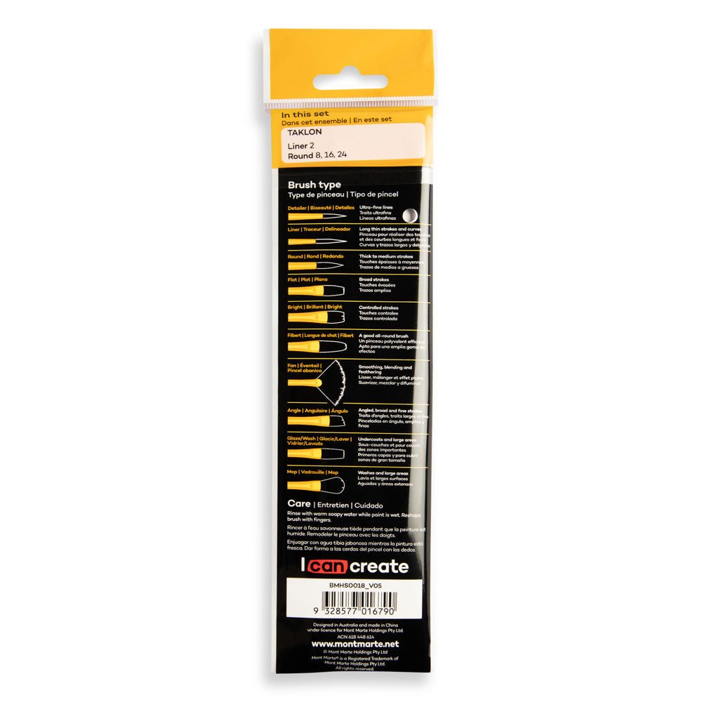 ფუნჯების ნაკრები (სინთეთიკური) MM Gallery Series Brush Set Acrylic 4pc - ARTISTA