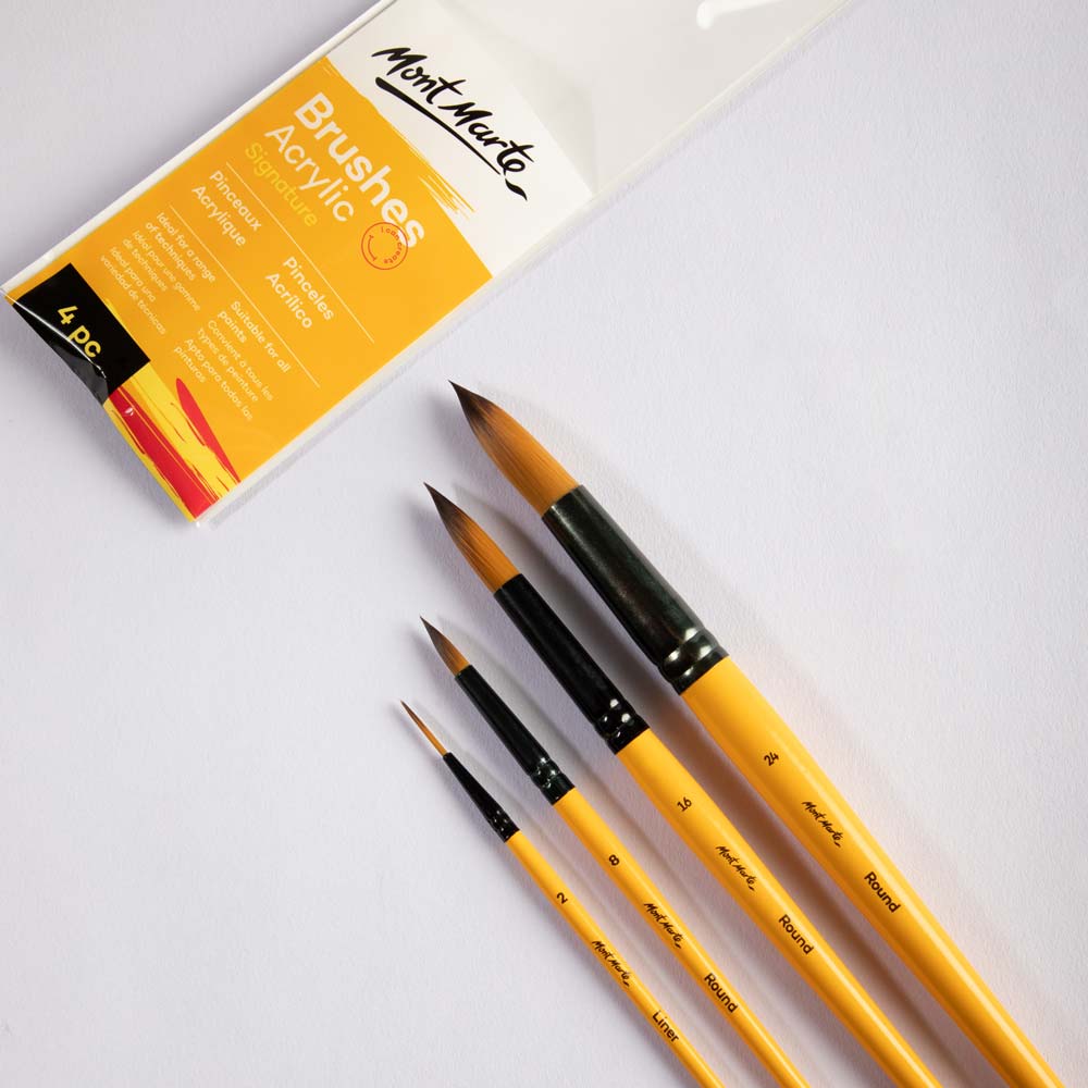 ფუნჯების ნაკრები (სინთეთიკური) MM Gallery Series Brush Set Acrylic 4pc - ARTISTA