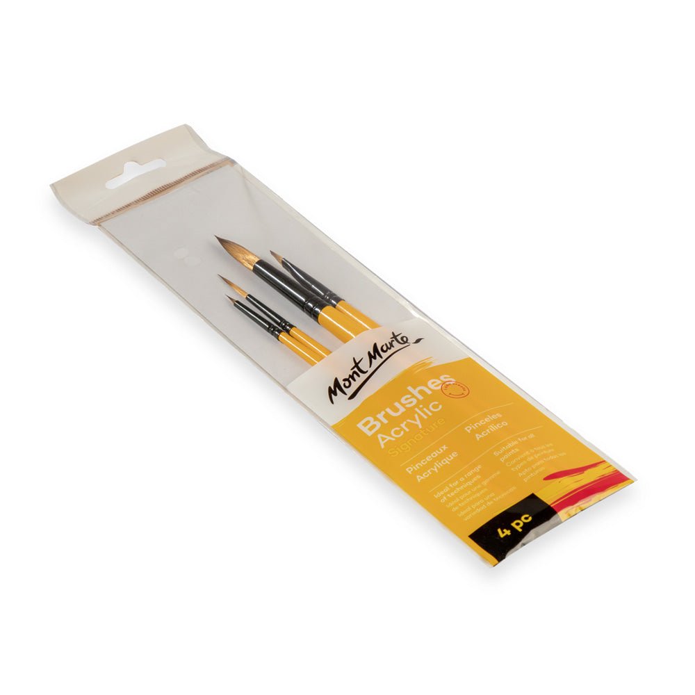 ფუნჯების ნაკრები (სინთეთიკური) MM Gallery Series Brush Set Acrylic 4pc BMHS0009 - ARTISTA