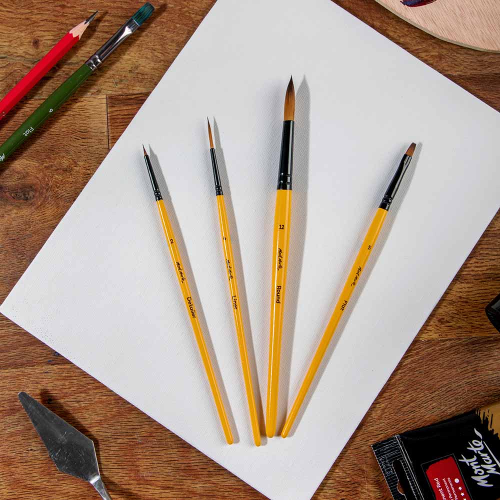ფუნჯების ნაკრები (სინთეთიკური) MM Gallery Series Brush Set Acrylic 4pc BMHS0009 - ARTISTA