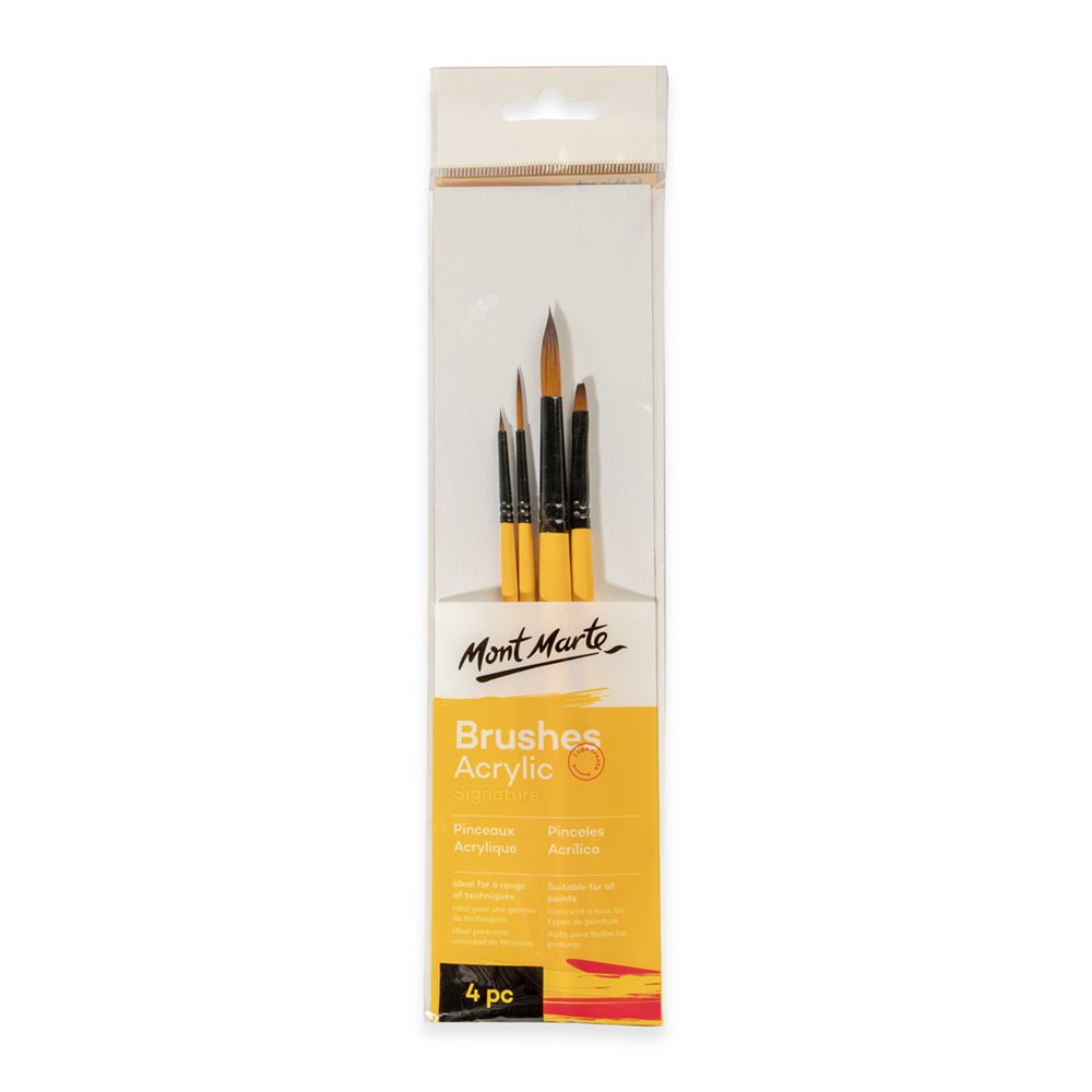 ფუნჯების ნაკრები (სინთეთიკური) MM Gallery Series Brush Set Acrylic 4pc BMHS0009 - ARTISTA