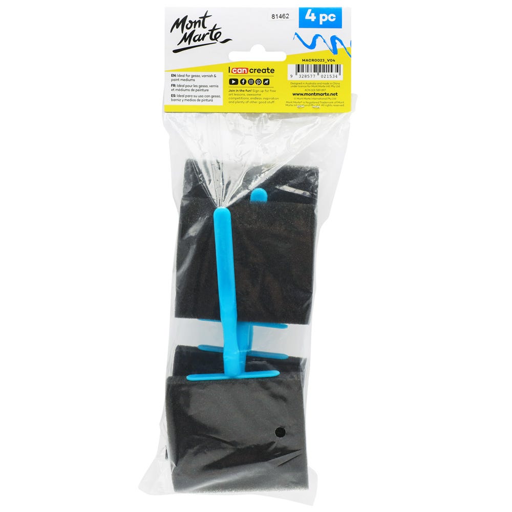 ღრუბელის ფუნჯები (სპონჯები) Foam Hobby Brush 75mm 4pc Poly Bag - ARTISTA