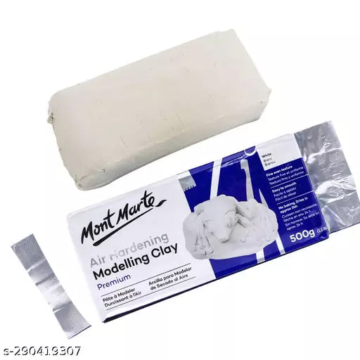 ჰაერზე შრობადი თიხა (თეთრი) MM Air Hardening Modelling Clay - White 500gms