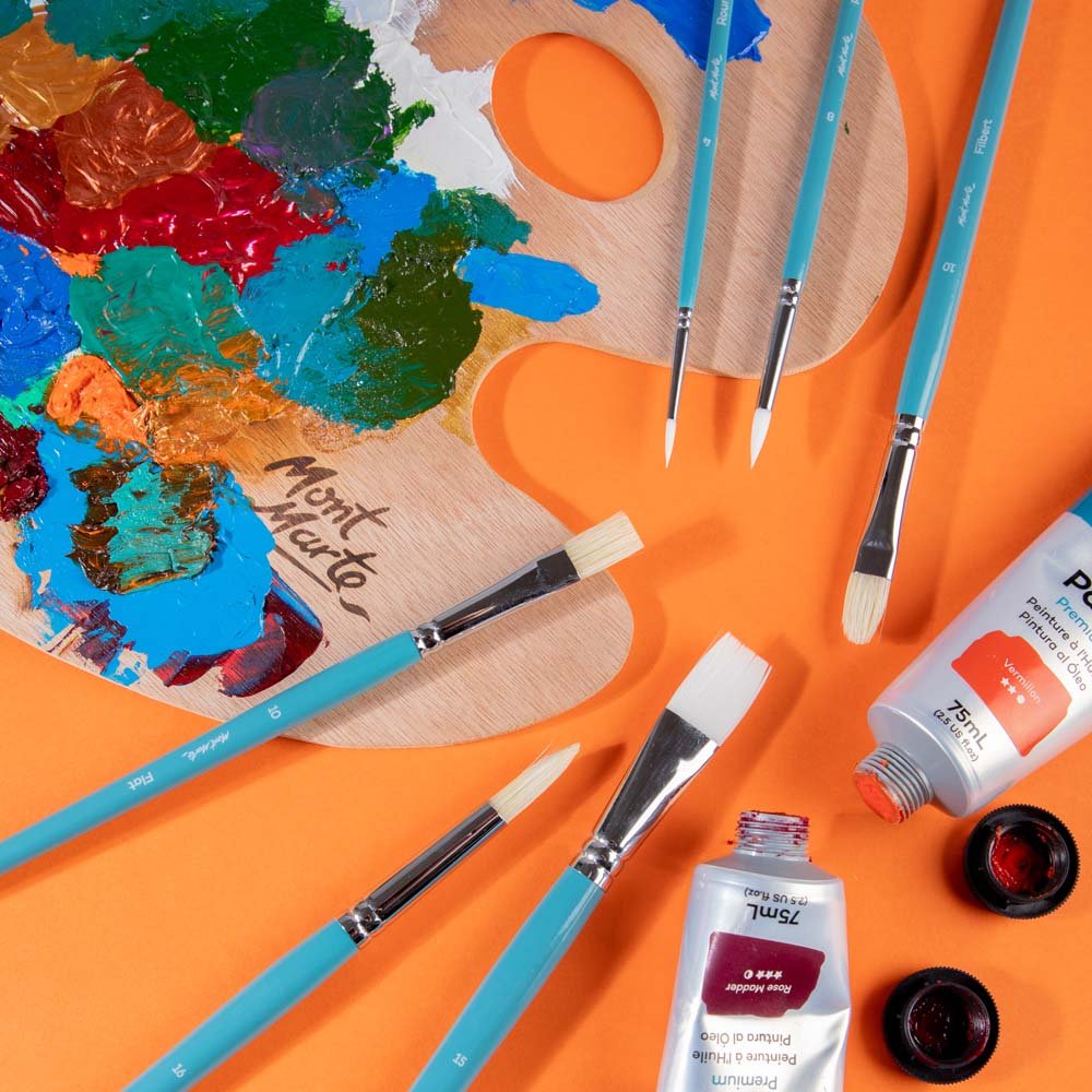 ჯაგარის და სინთეთიკური ფუნჯების ნაკრები ზეთის საღებავისთვის Gallery Series Brush Set Oils 6pc BMHS0021 - ARTISTA