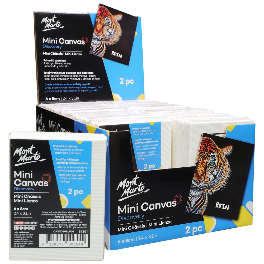 მინიატურული ტილოები 2 ცალი 6x8სმ MM Mini Canvas 6x8cm 2pc - ARTISTA