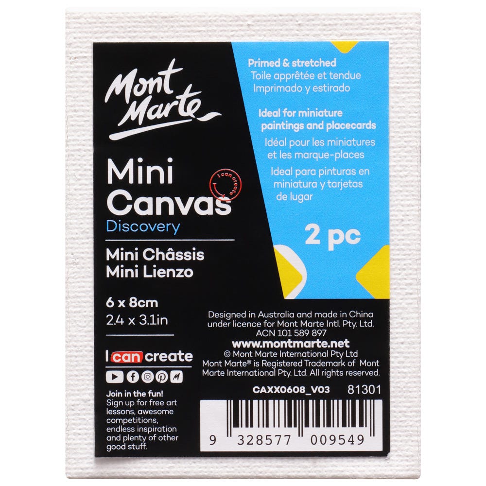 მინიატურული ტილოები 2 ცალი 6x8სმ MM Mini Canvas 6x8cm 2pc - ARTISTA