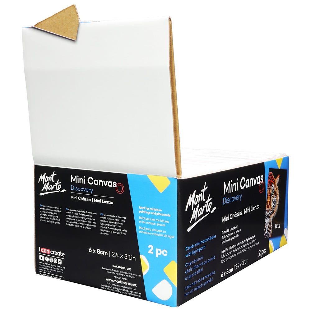 მინიატურული ტილოები 2 ცალი 6x8სმ MM Mini Canvas 6x8cm 2pc - ARTISTA