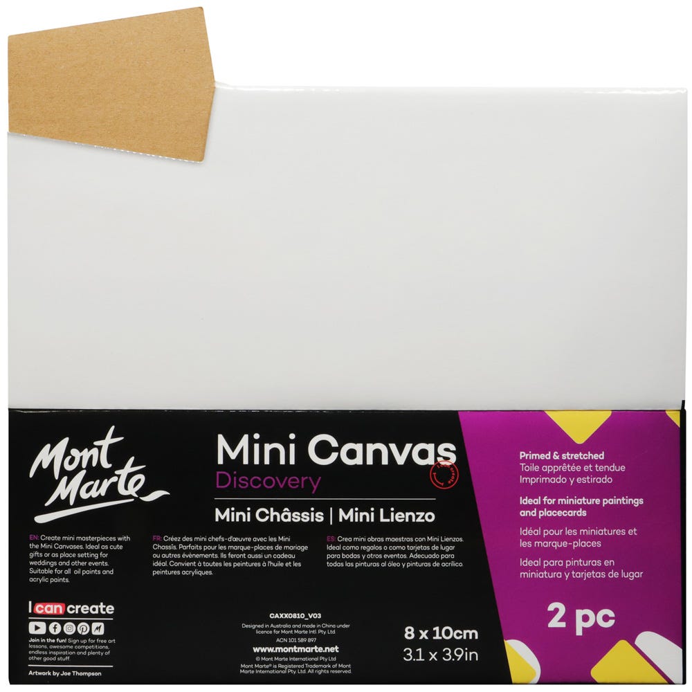 მინიატურულუ ტილოები 2 ცალი (შეკვრაში) MM Mini Canvas 8x10cm 2pc - ARTISTA