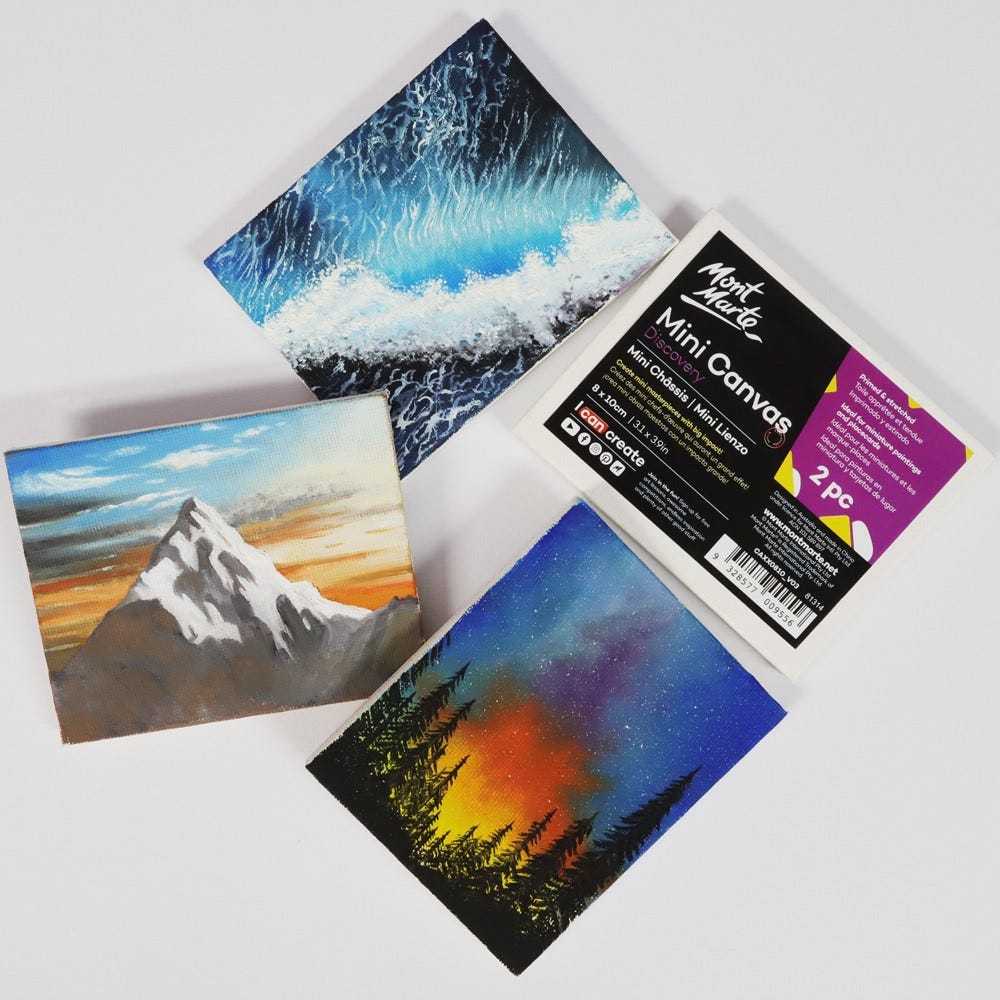 მინიატურულუ ტილოები 2 ცალი (შეკვრაში) MM Mini Canvas 8x10cm 2pc - ARTISTA