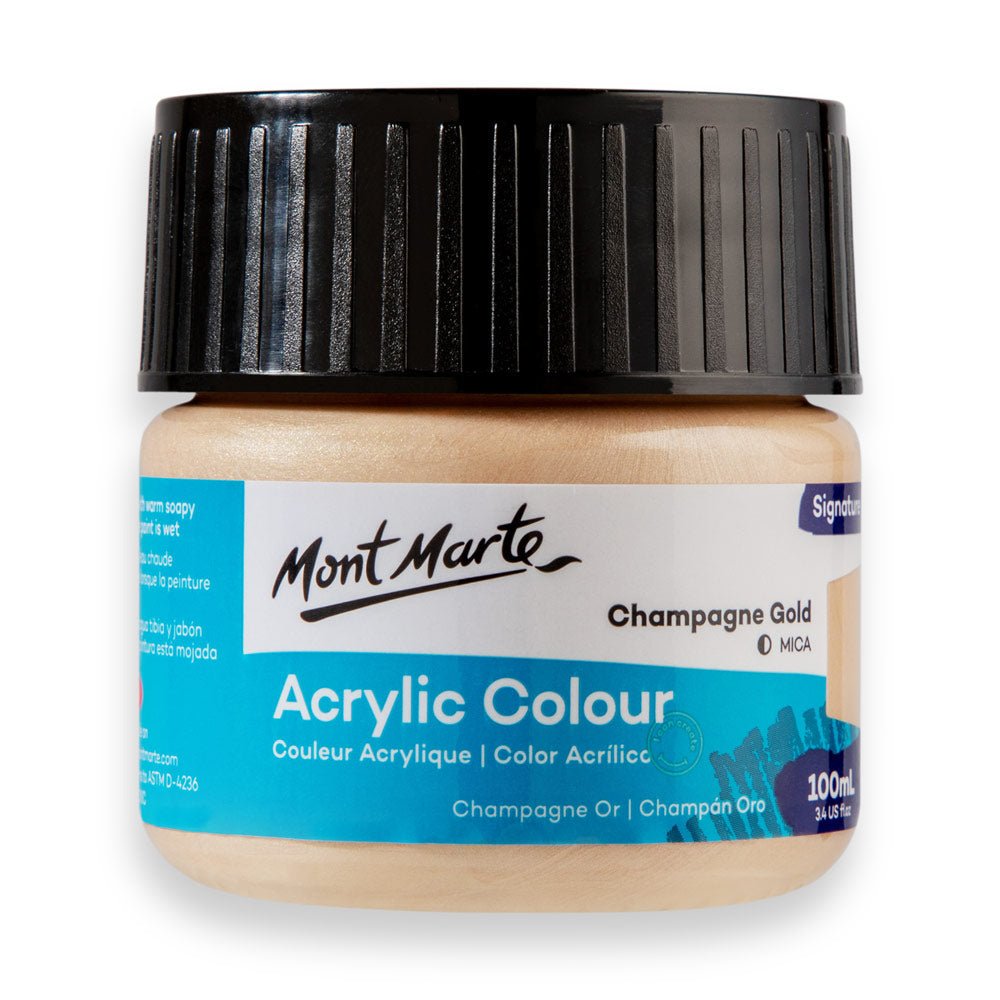 აკრილის საღბავი MM Acrylic Colour Paint 100ml - Champagne Gold