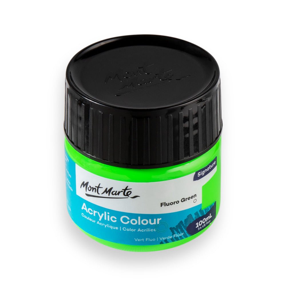 ფლურო მწვანე 100მლ MM Acrylic Colour Paint 100ml - Fluoro Green