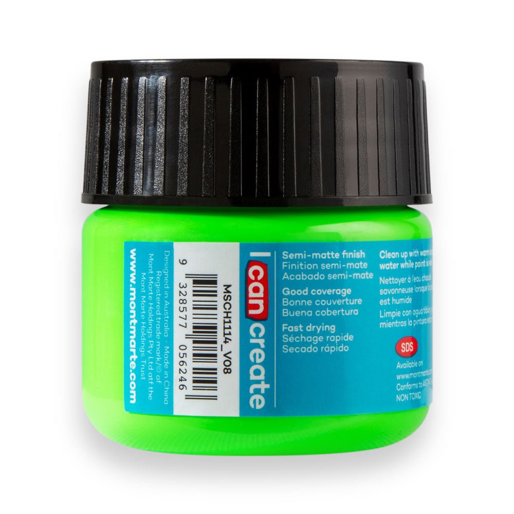 ფლურო მწვანე 100მლ MM Acrylic Colour Paint 100ml - Fluoro Green