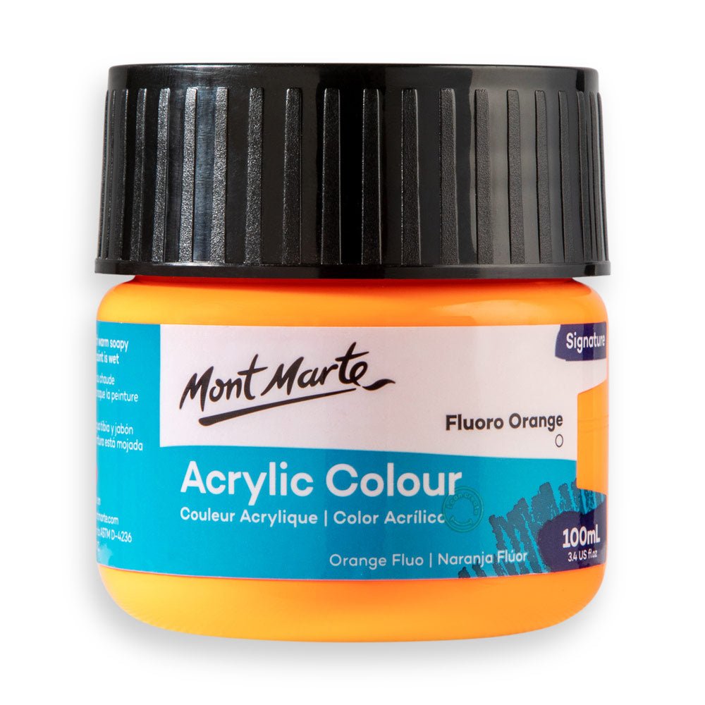 ფლუორესცენტური ნარინჯისფერი MM Acrylic Colour Paint 100ml - Fluoro Orange