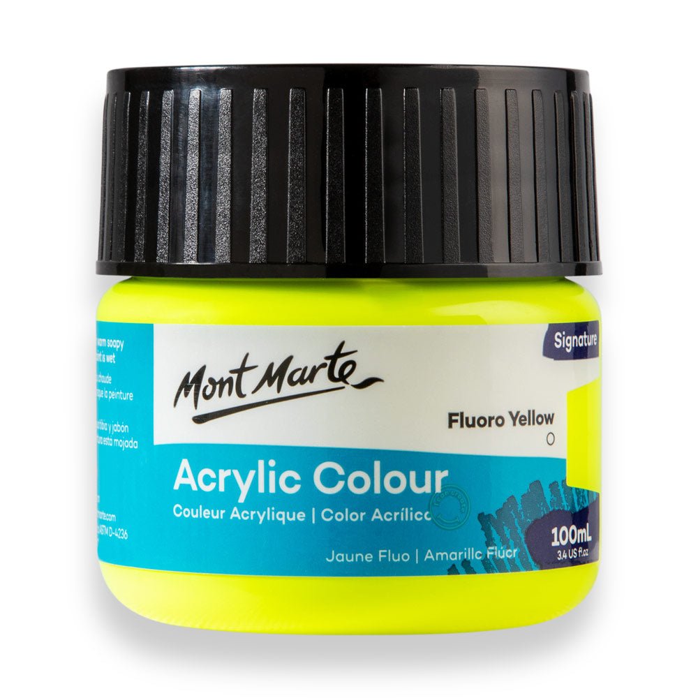 ფლურო ყვითელი 100მლ MM Acrylic Colour Paint 100ml - Fluoro Yellow