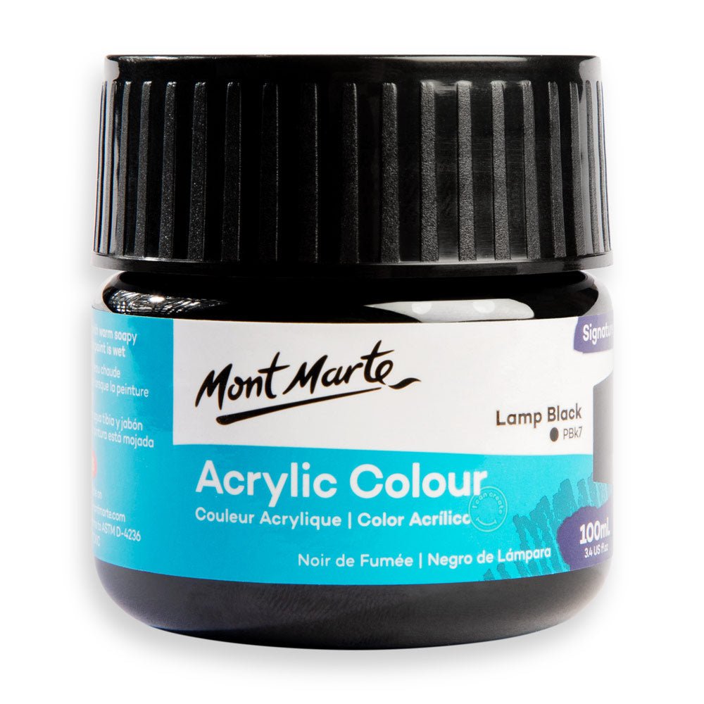 აკრილის საღბავი შავი 100მლ MM Acrylic Colour Paint 100ml - Lamp Black