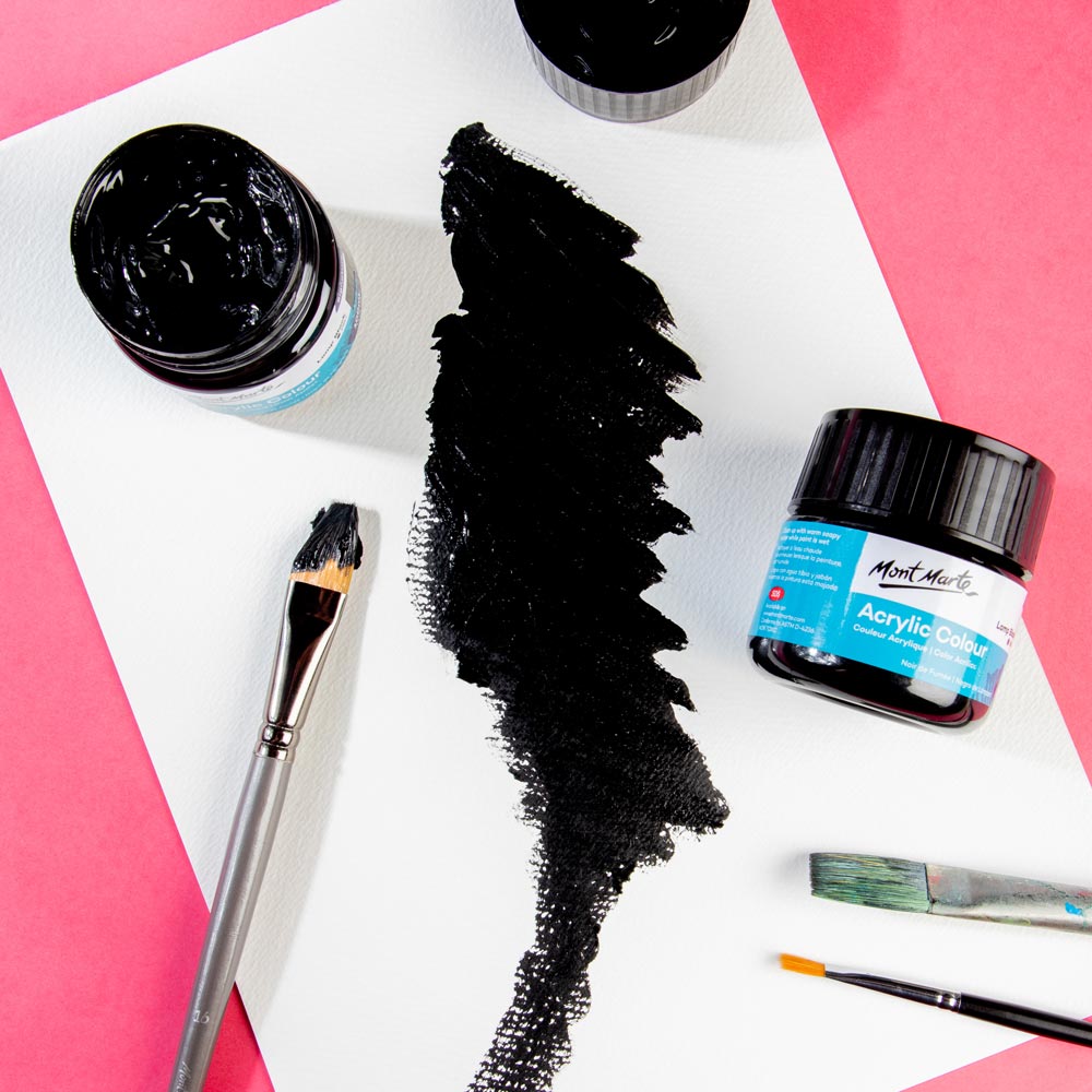 აკრილის საღბავი შავი 100მლ MM Acrylic Colour Paint 100ml - Lamp Black