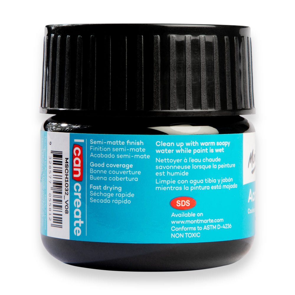 აკრილის საღბავი შავი 100მლ MM Acrylic Colour Paint 100ml - Lamp Black