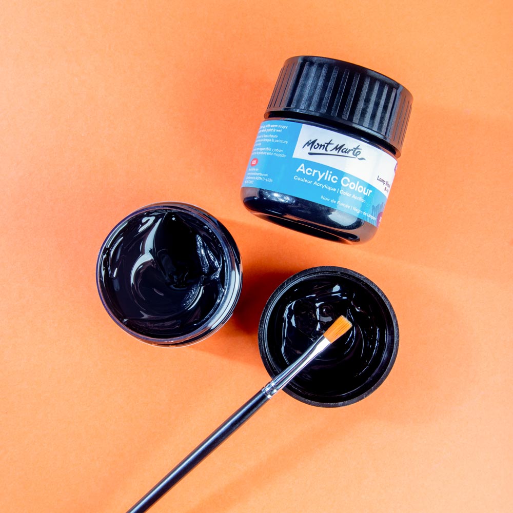 აკრილის საღბავი შავი 100მლ MM Acrylic Colour Paint 100ml - Lamp Black