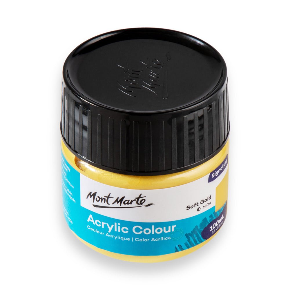 რბილი ოქრო 100მლ MM Acrylic Colour Paint 100ml - Soft Gold