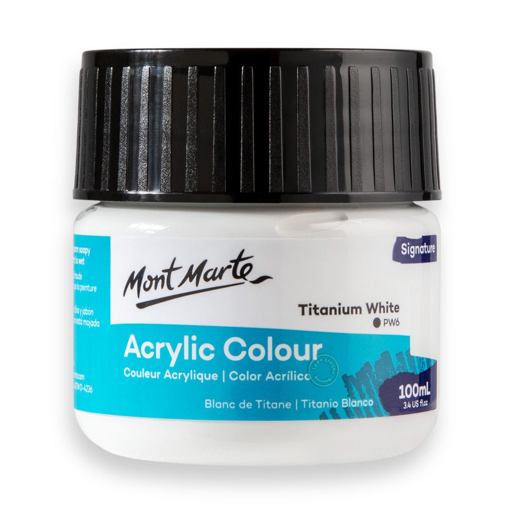 აკრილის საღებავი ტიტანის თეთრი 100მლ MM Acrylic Colour Paint 100ml - Titanium White