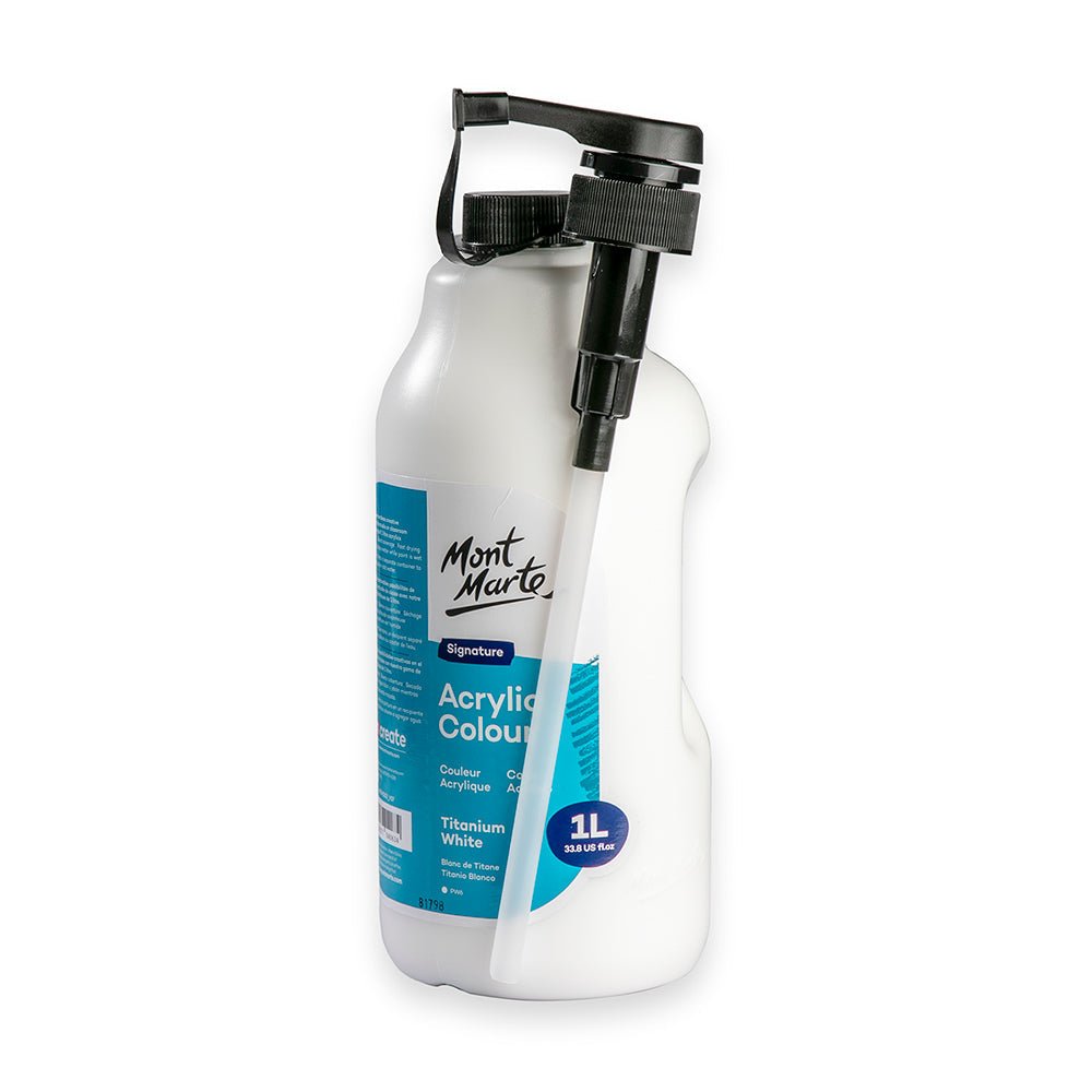 MM Acrylic Colour w/Pump 1L - Titanium White