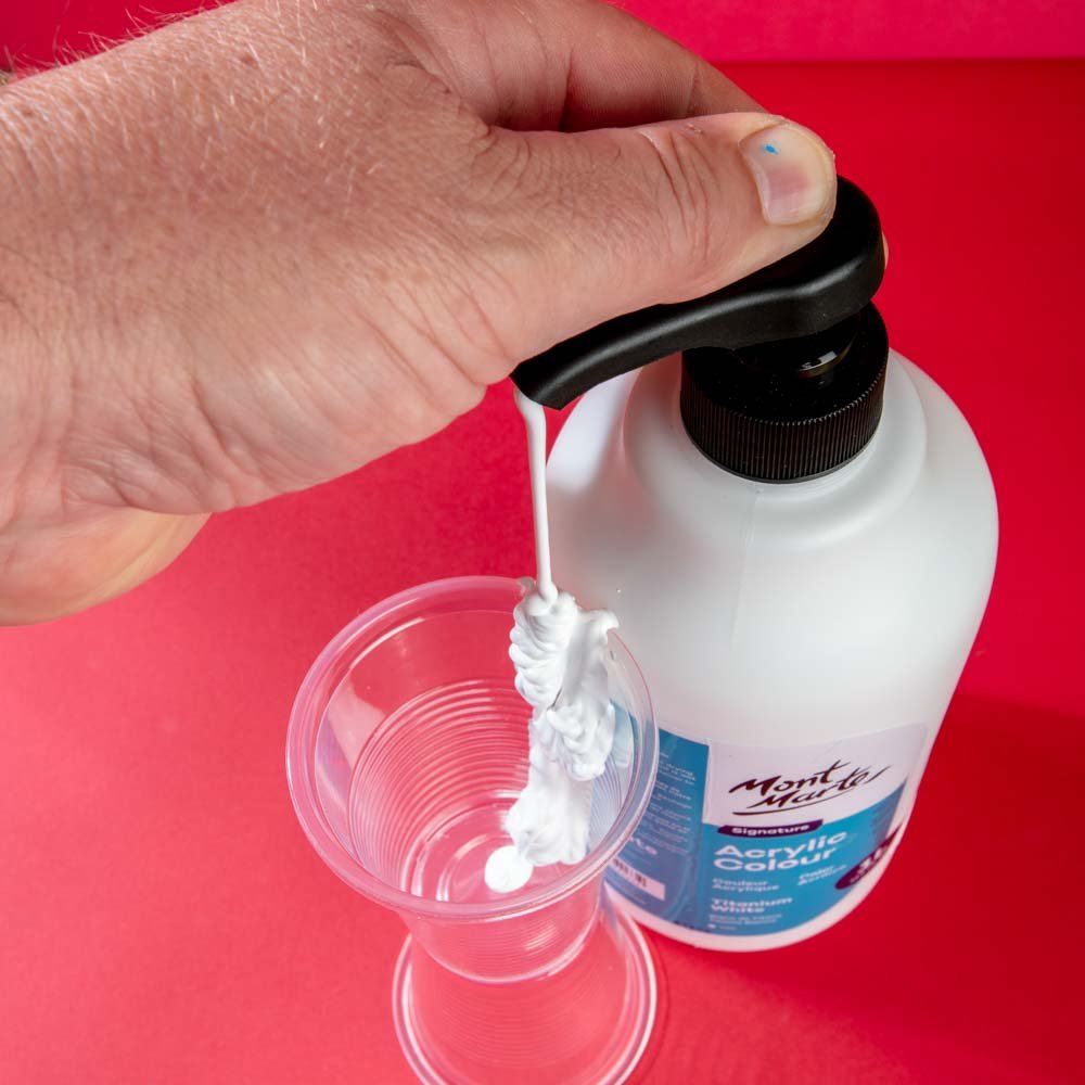 MM Acrylic Colour w/Pump 1L - Titanium White