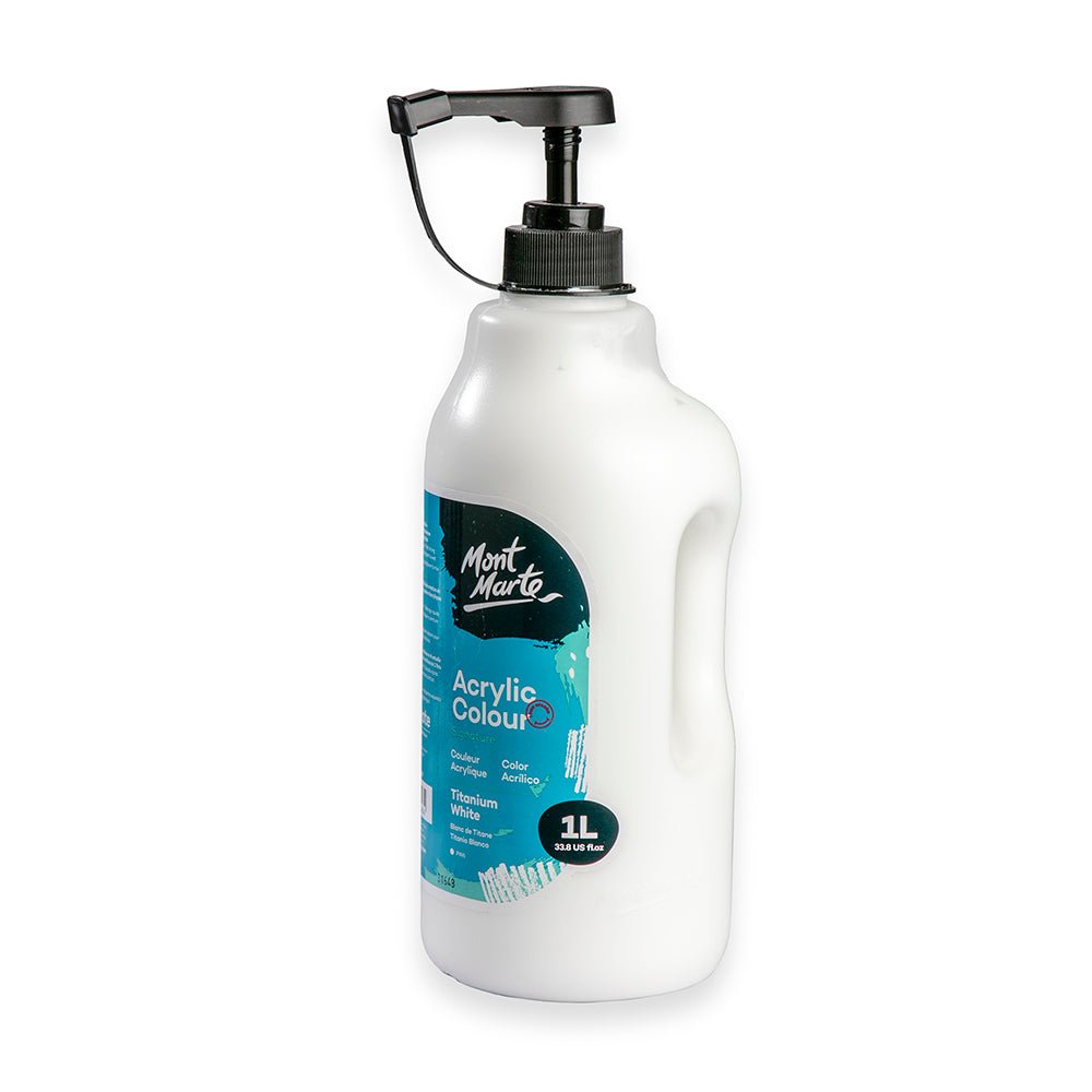 MM Acrylic Colour w/Pump 1L - Titanium White