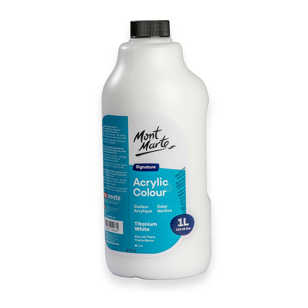 MM Acrylic Colour w/Pump 1L - Titanium White