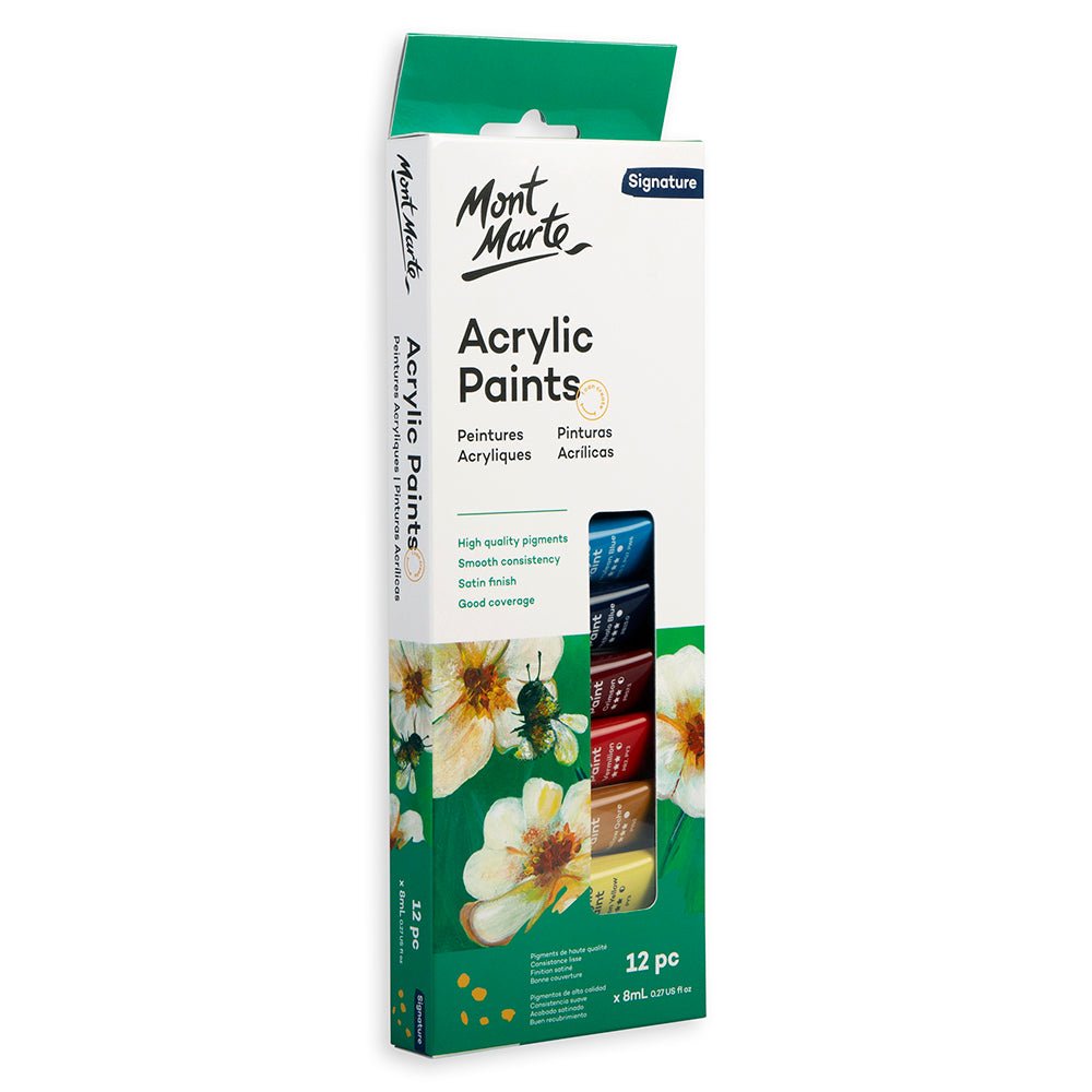 აკრილის საღებავი ნაკრები 12 ფერი 8მლ - MontMarte Acrylic Paint Set 12pc x 8ml