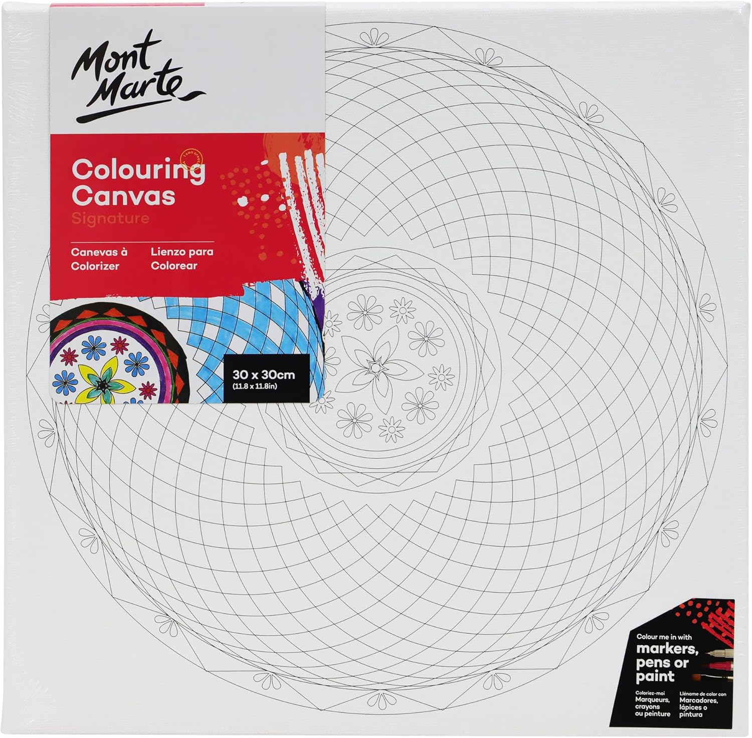 MM Colouring Canvas 30x30cm Mandala assorted