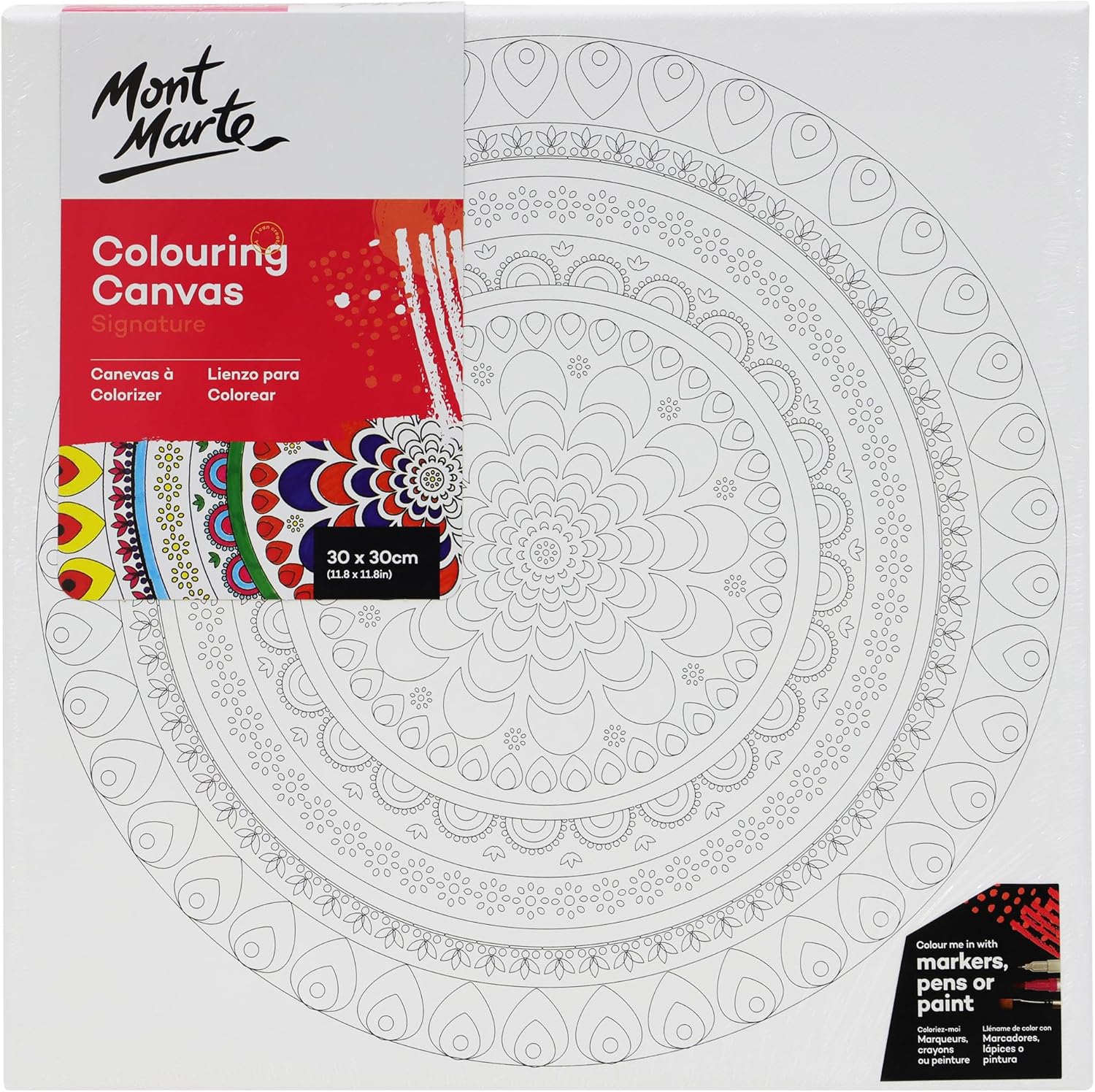 MM Colouring Canvas 30x30cm Mandala assorted
