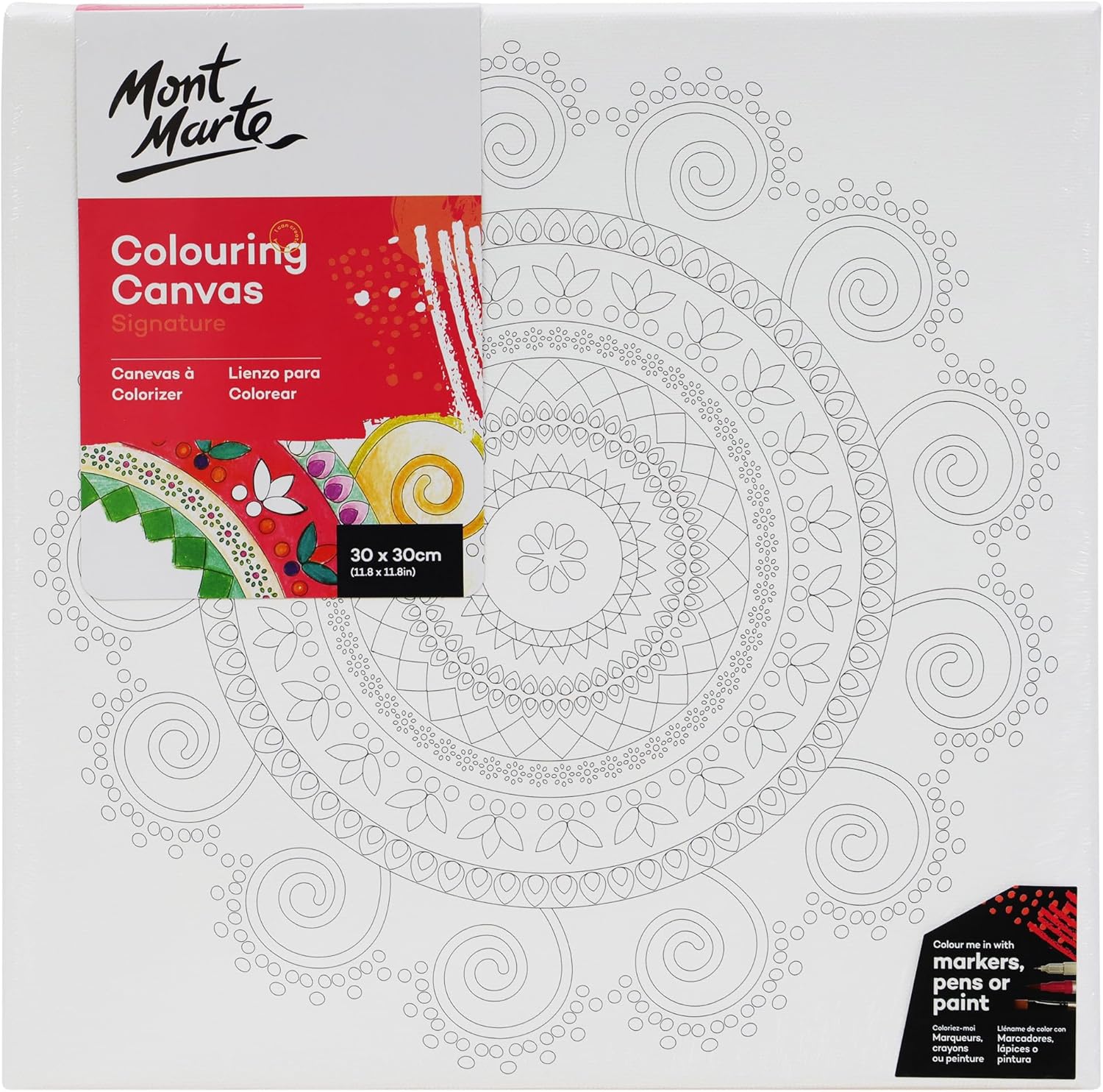 MM Colouring Canvas 30x30cm Mandala assorted