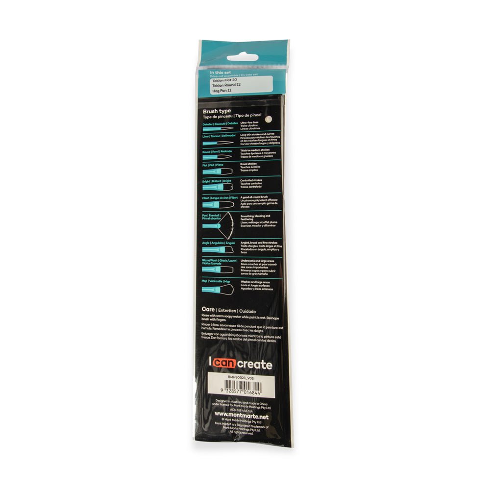 MM Gallery Series Brush Set Oils 3pc BMHS0023 - ARTISTA