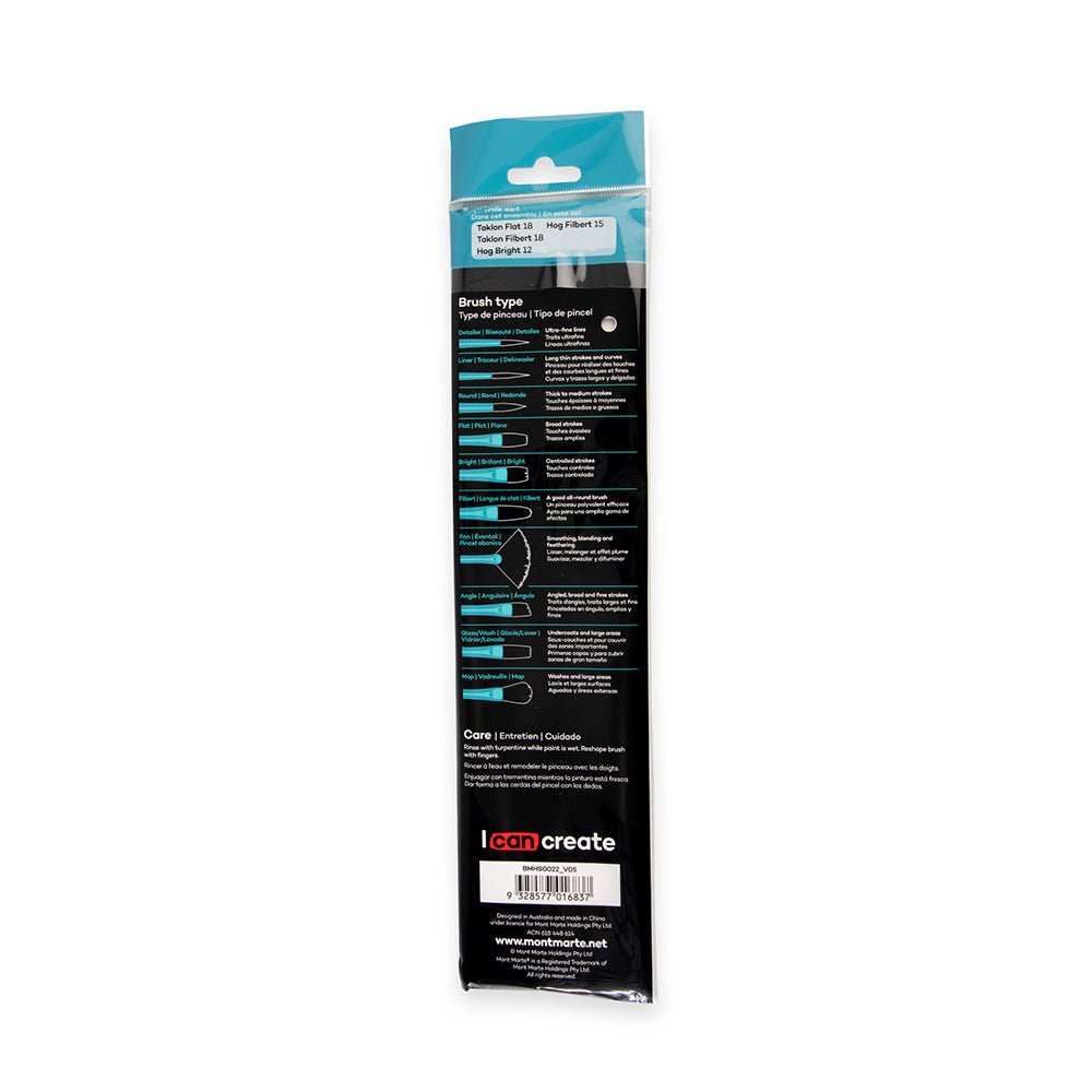 MM Gallery Series Brush Set Oils 4pc BMHS0022 - ARTISTA